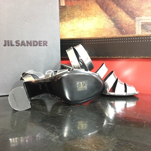 JIL SANDER Silver Strappy Heels 6.5 NIB and NWD! ➡️See description. - Picture 14 of 16